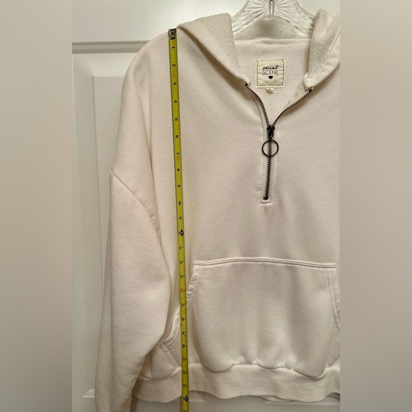 Women’s Eggshell Quarter-Zip Hoodie Sweatshirt Size Large - Picture 5 of 5